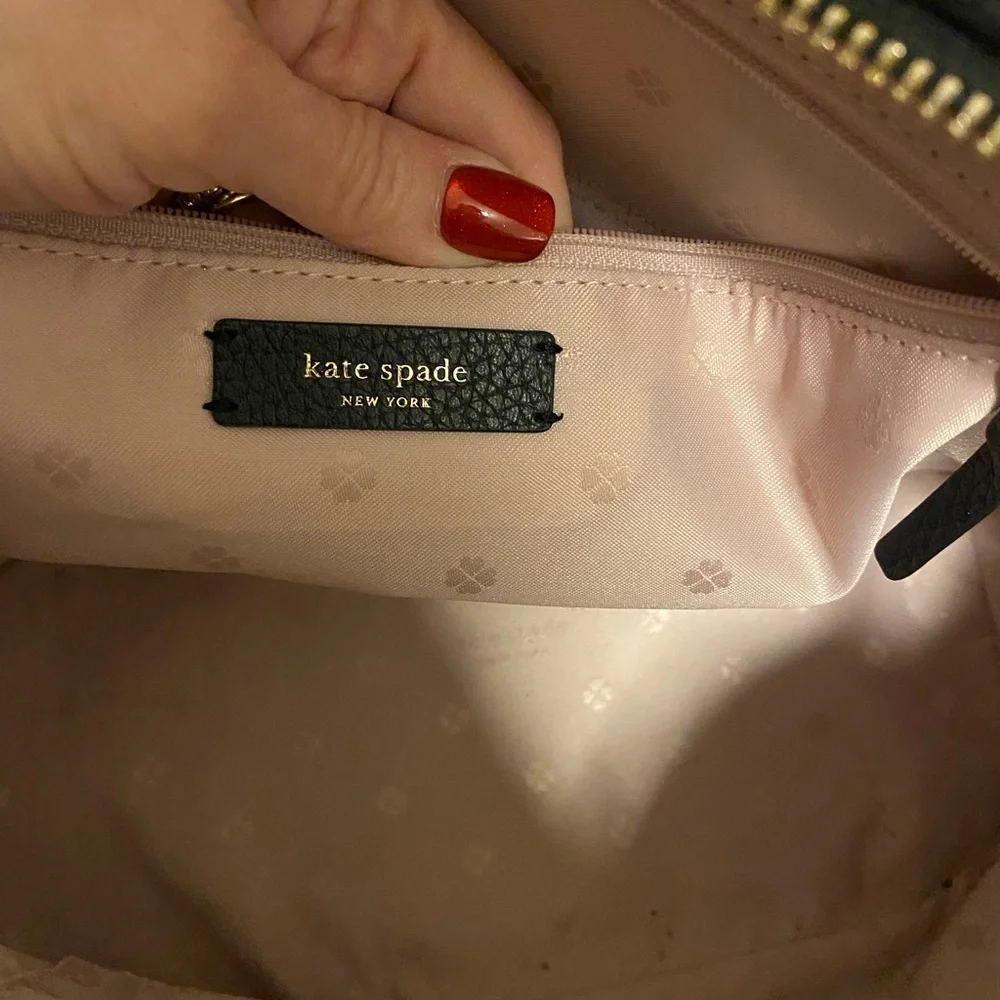 Black Kate Spade leather Hayes medium Tote Bag tassel purse